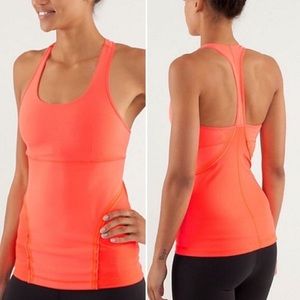 Lululemon power up tank neon coral